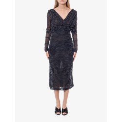 Polka-dots dress with drapery
