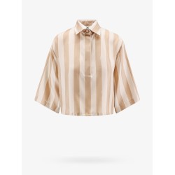 Crop fit pequin silk shirt