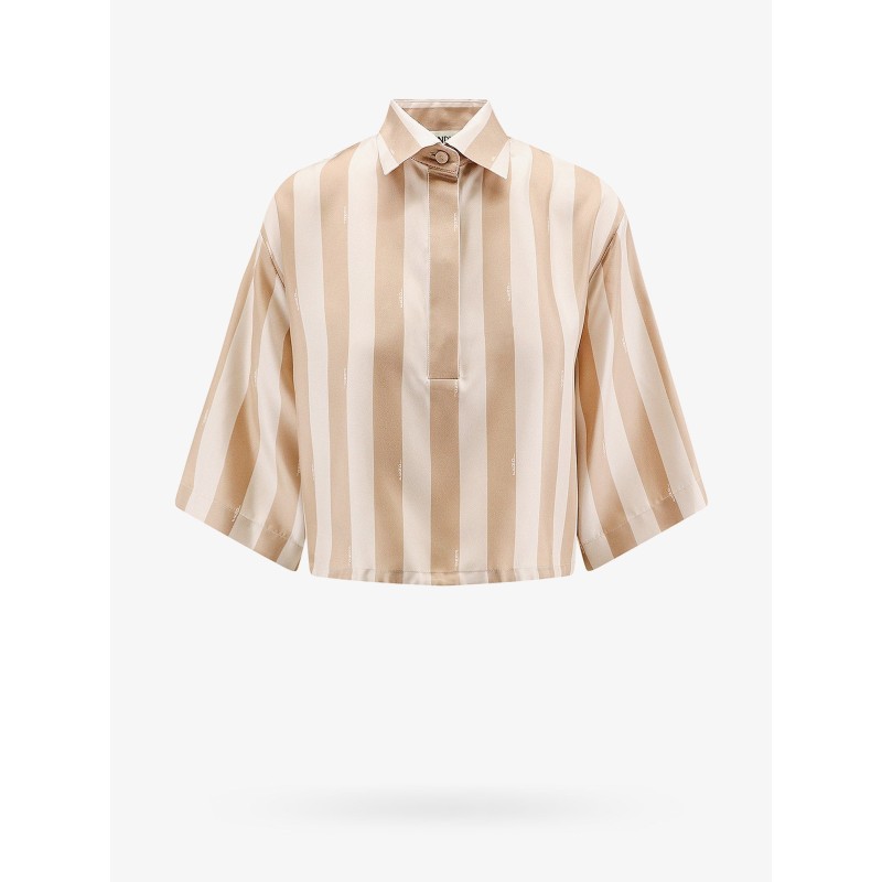 Crop fit pequin silk shirt