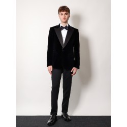 Virgin wool and silk tuxedo trouser