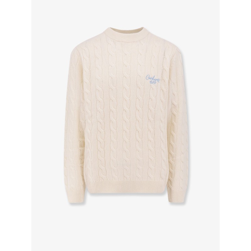 Wool blend braided sweater