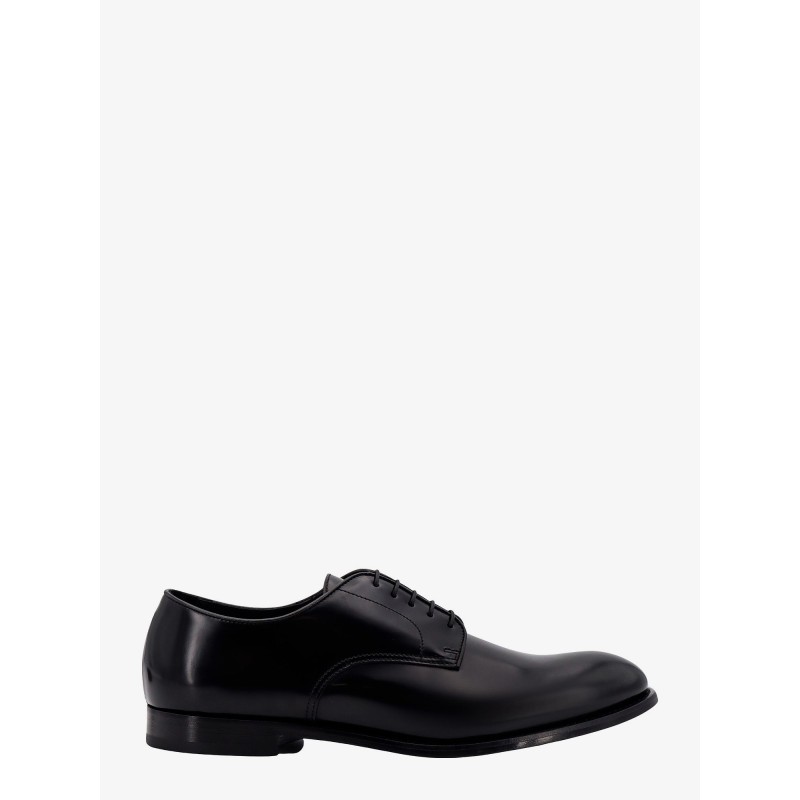 Patent leather lace-up shoe