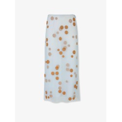 Tulle skirt with all-over macro polka-dot motif