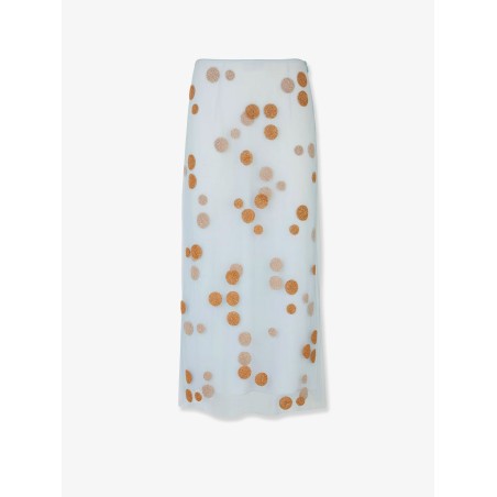 Tulle skirt with all-over macro polka-dot motif
