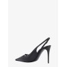 Leather slingback with metal monogram