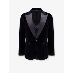 Velvet blazer with satin lapel