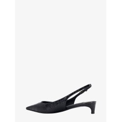 Croco print leather slingback