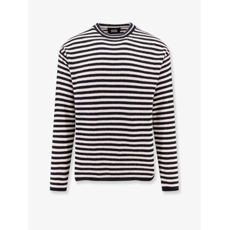 Wool blend sweater with striped motif