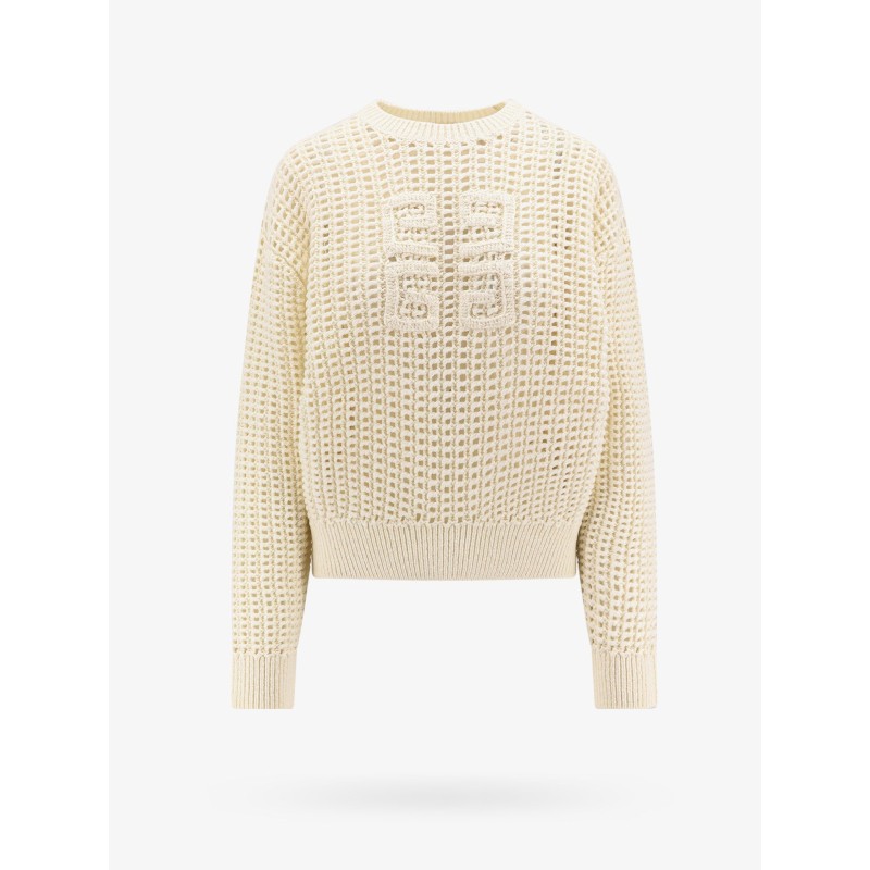 Wool and cashmere perforated sweater