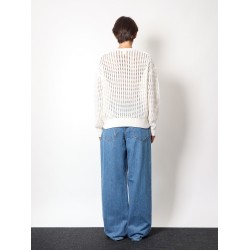 Wool and cashmere perforated sweater