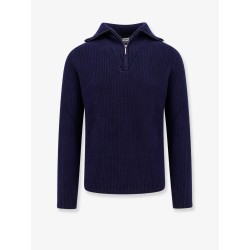 Cashmere sweater with half zip