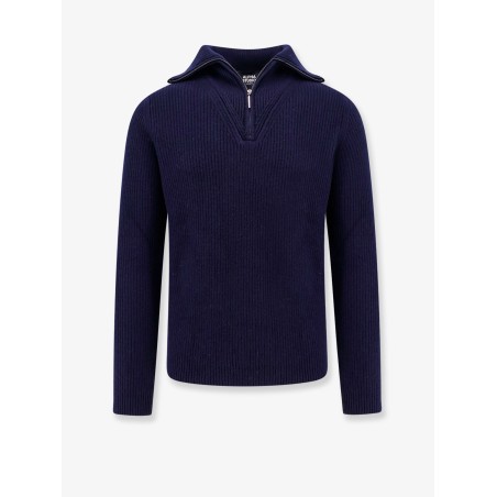 Cashmere sweater with half zip
