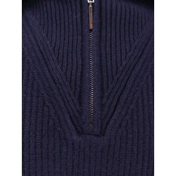 Cashmere sweater with half zip