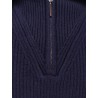 Cashmere sweater with half zip