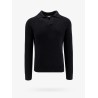 Ribbed extrafine merino wool polo shirt