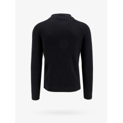 Ribbed extrafine merino wool polo shirt