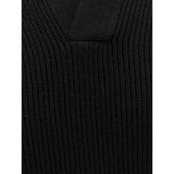Ribbed extrafine merino wool polo shirt