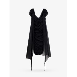 Stretch viscose dress with drapery