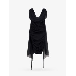 Stretch viscose dress with drapery