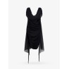 Stretch viscose dress with drapery