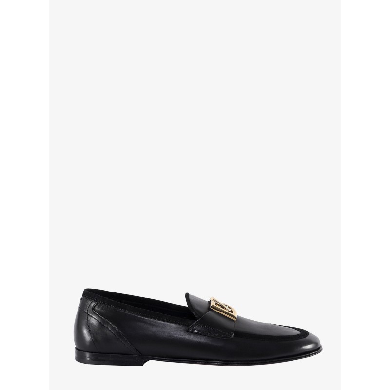 Leather loafer with logo detail