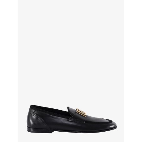 Leather loafer with logo detail