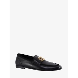 Leather loafer with logo detail