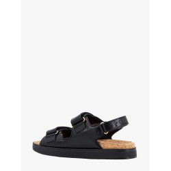 Leather sandals with 4g buckles
