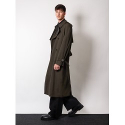 Stretch wool trench