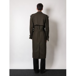 Stretch wool trench