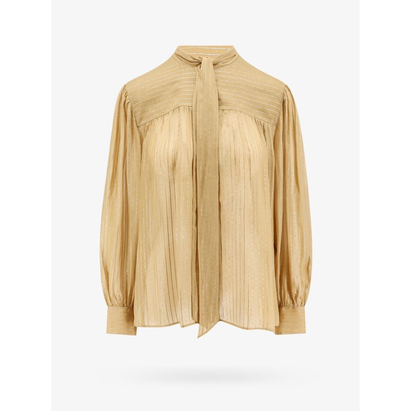 Silk shirt with lurex details