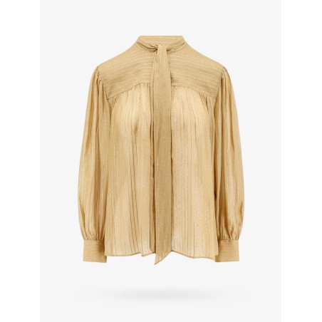 Silk shirt with lurex details