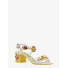 Leather sandals with jewel applications