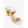 Leather sandals with jewel applications