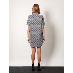 Gg wool dress with ribbed profiles