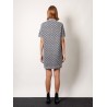Gg wool dress with ribbed profiles