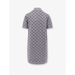 Gg wool dress with ribbed profiles