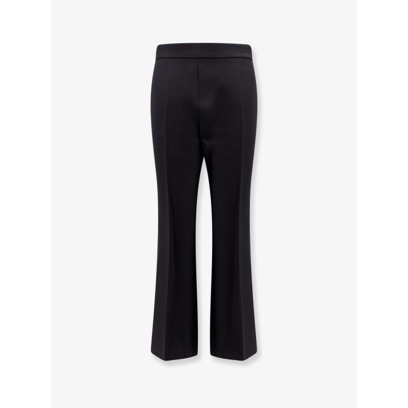 Wool and mohair trouser with gucci embroidery