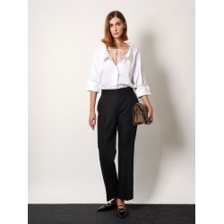 Wool and mohair trouser with gucci embroidery
