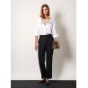 Wool and mohair trouser with gucci embroidery