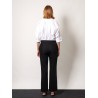 Wool and mohair trouser with gucci embroidery