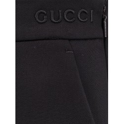 Wool and mohair trouser with gucci embroidery