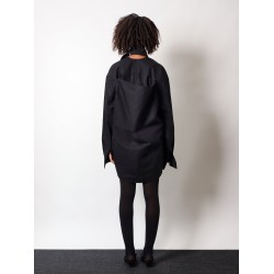 Shirt-effect cotton dress