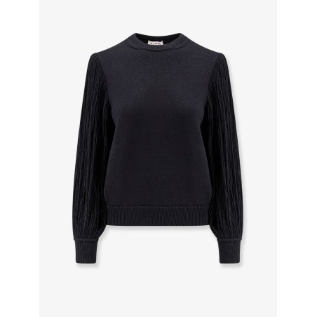 Wool sweater with fringes detail