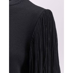 Wool sweater with fringes detail