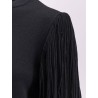 Wool sweater with fringes detail