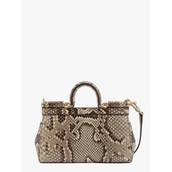 Leather handbag with animalier print