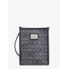 Shopping shoulder bag with all-over logo motif