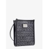 Shopping shoulder bag with all-over logo motif