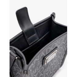 Shopping shoulder bag with all-over logo motif